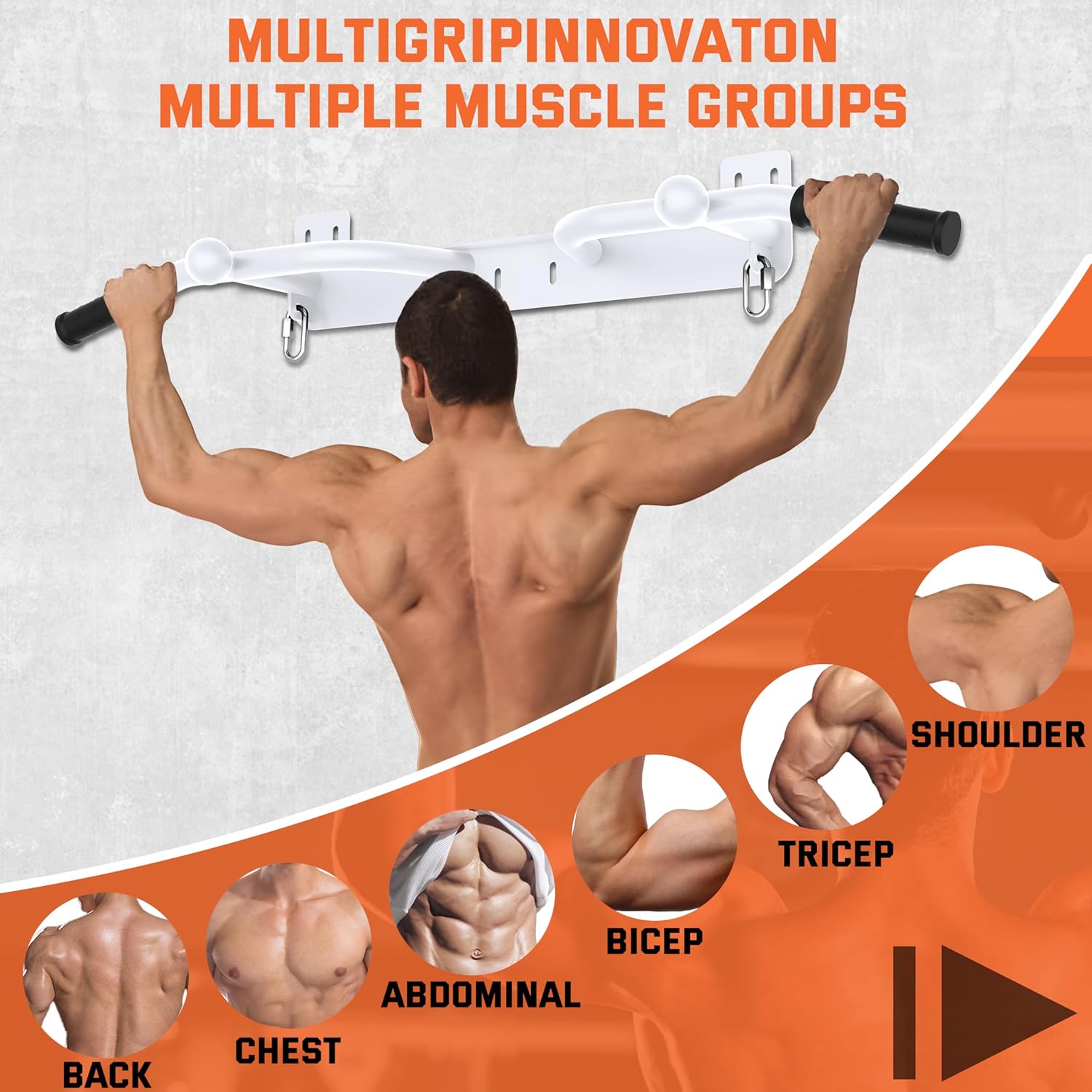 Wall Mounted Pull Up Bar - Heavy Duty Chin Up Bar, Pull-Up Bar for Garage, Joist, Wall Mount - Multifunctional Fitness Bar, Supports up to 600 Lbs - Image 7