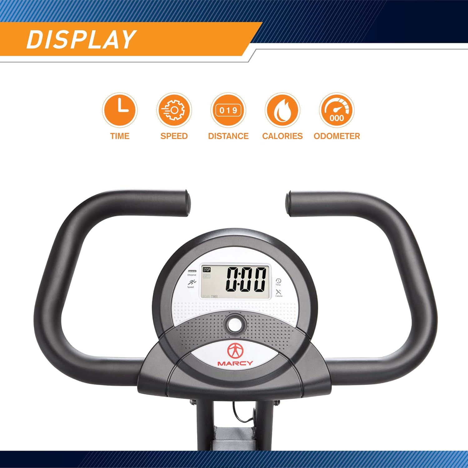 Marcy Foldable Upright Exercise Bike with Adjustable Resistance for Cardio Workout & Strength Training - Multiple Styles Available - Image 3