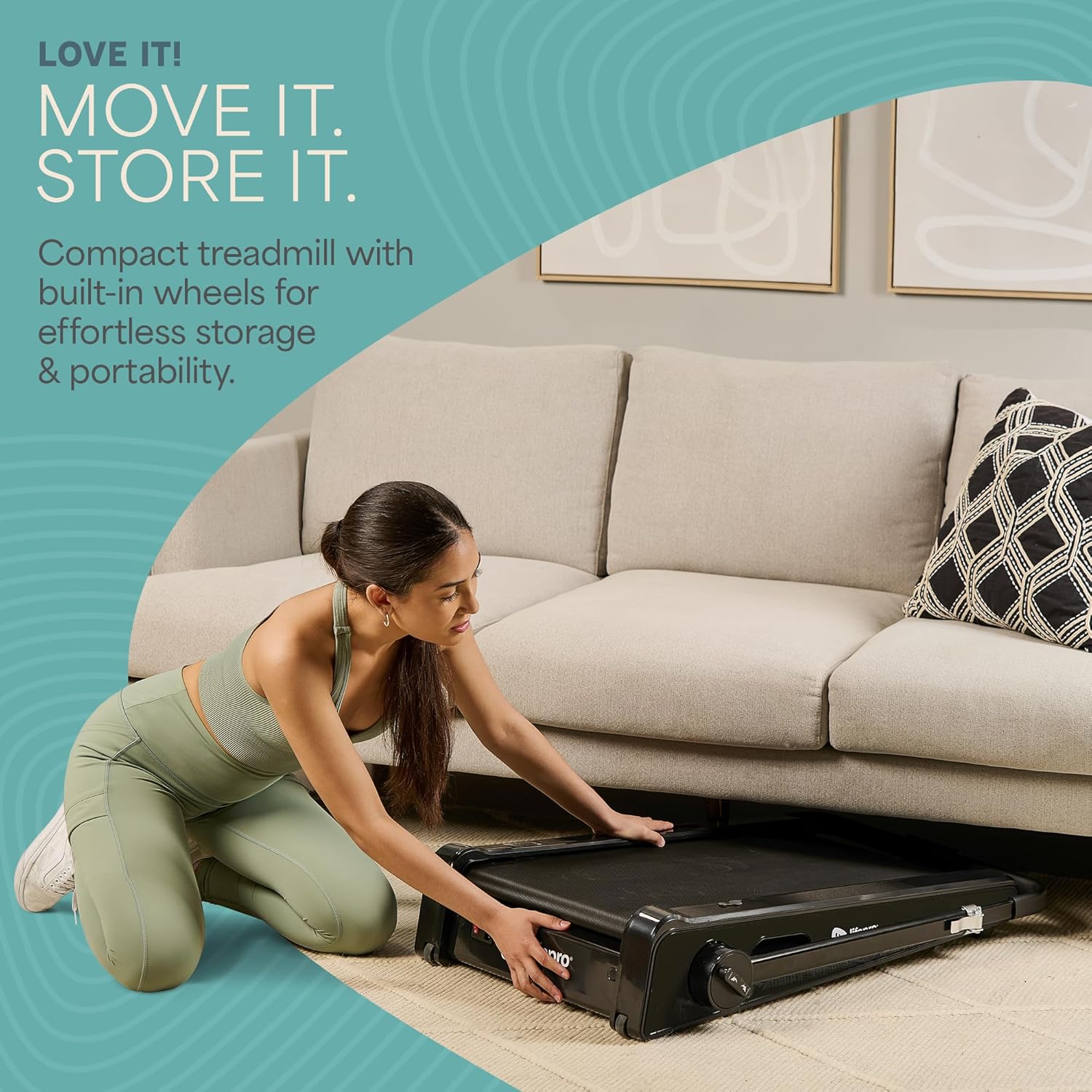 Lifepro Smallest Portable 30in Small Mini Walking Pad Treadmill Installation Free, Adjustable Incline, Under Desk Work Compact Treadmills for Home/Office - Max Load 220Lbs & Speed 3MPH - Image 4