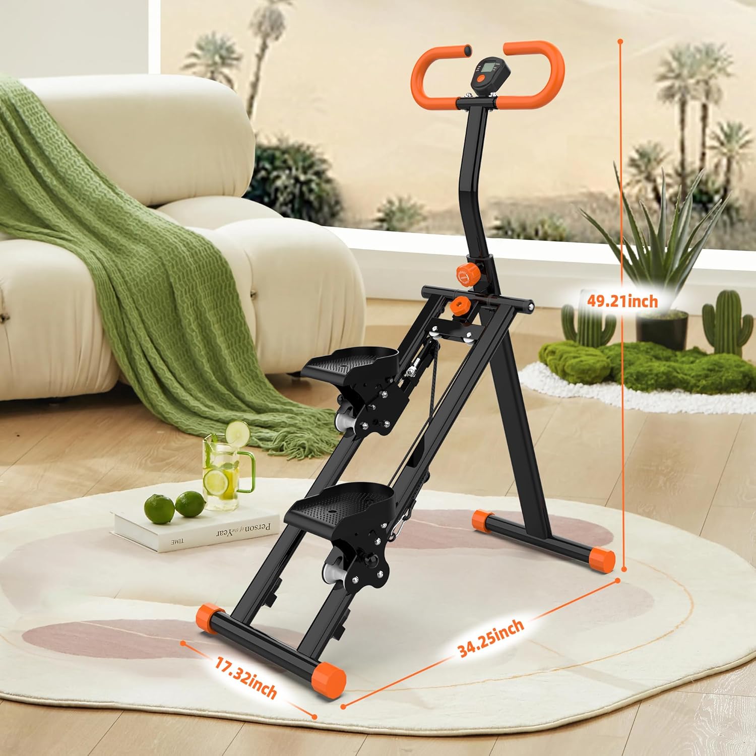 Stair Stepper for Home, Folding Vertical Climber Workout Machine for Full-Body Exercise Stair Stepper with Stable Frame Adjustable Handlebar & Pedals - Image 5
