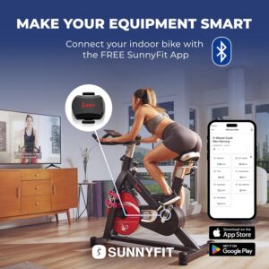 Sunny Health & Fitness 2-in-1 Advanced Cadence/RPM + Speed Sensor, Cadence Sensor Bluetooth ANT+ for Indoor/Outdoor Bikes, Magnet-Less Design for Outdoor Cycles, Exercise Bikes, and More – CB110S