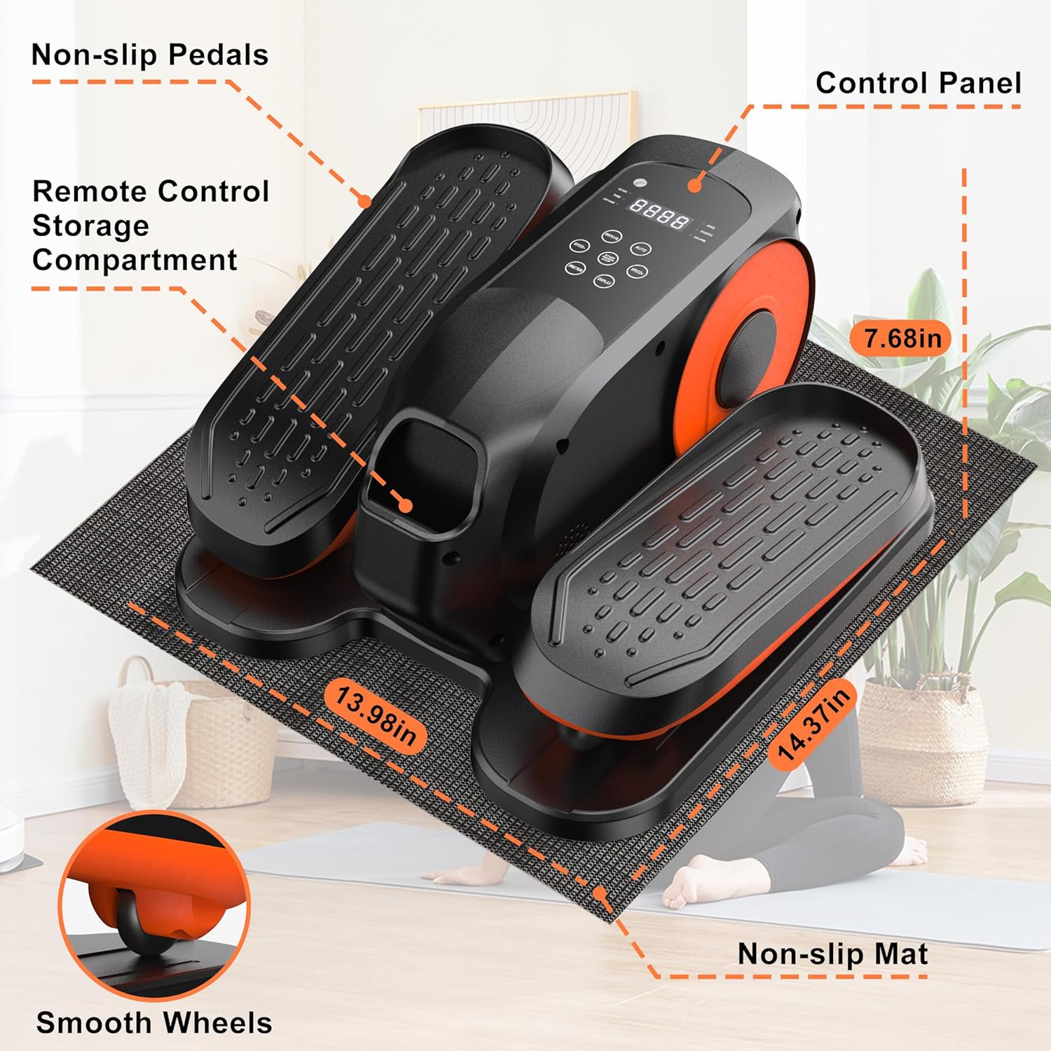 Mini Under Desk Elliptical Machine Low Impact Electric Leg Exerciser As Seen on TV While Sitting for Seniors with Non-Slip Mat Quiet & Portable for Home and Office - Image 8