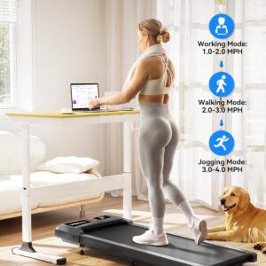 Walking Pad with 10% Incline, Walking Pad Treadmill for Home and Office, Portable Under Desk Treadmills 320/265 lbs Capacity, APP & Remote Control