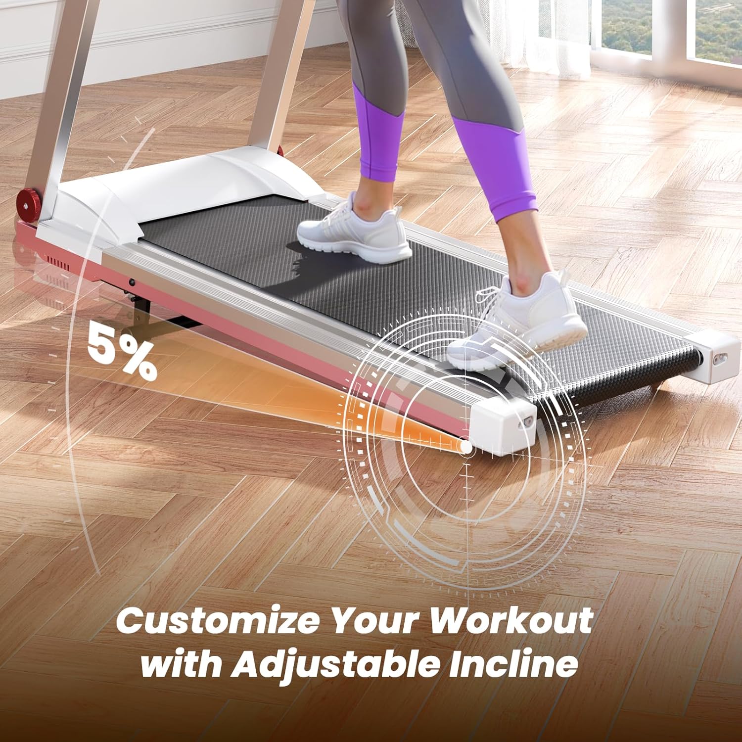 Treadmills for Home, 4-in-1 Foldable Treadmill with Incline, 300 LBS Capacity Running Treadmills for Home Small Spaces with Handles, 3.0 HP Folding Treadmill with Smart APP - Image 4