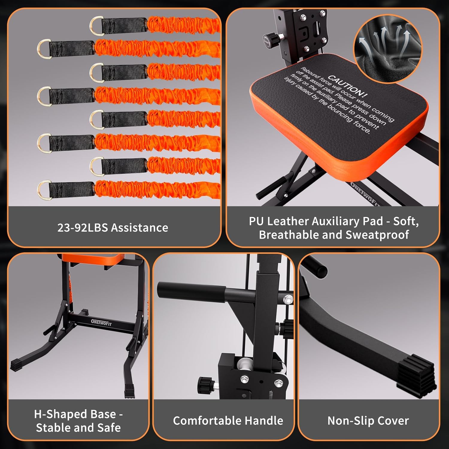 ONETWOFIT Power Tower Pull Up Bar Station Assistive Trainer, Multi-Function Adjustable Height Dip Station for Home Gym Workout, Strength Training Fitness Equipment, Pull Up Stand 360LBS - Image 9