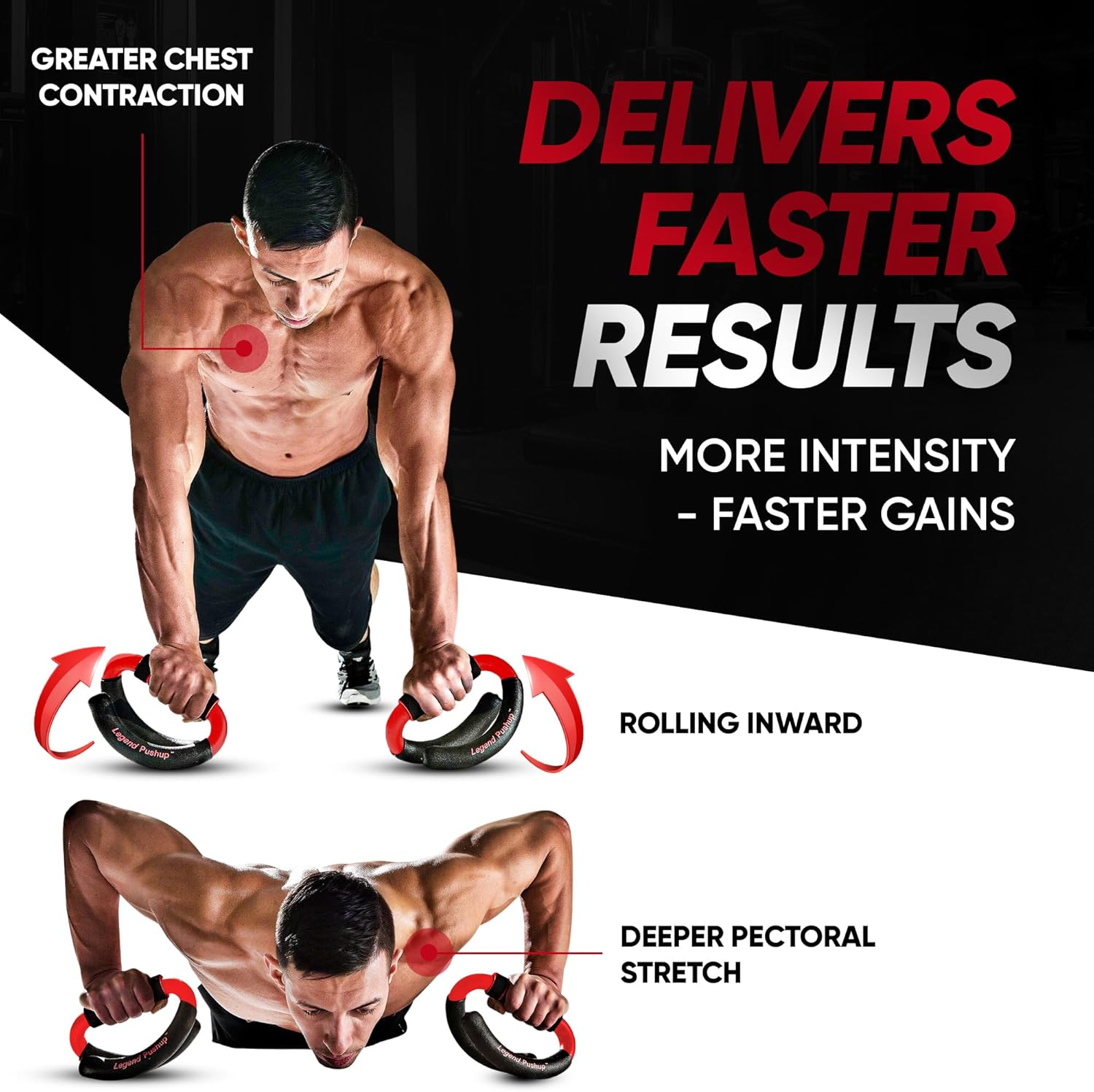 Legend Pushup – Advanced Push-Up Bars to Eliminate Wrist Pain, Generate More Muscle Growth, Deliver Faster Results, and Prevent Plateaus – Rocking Handle Design for Natural Movement and Effective Workouts - Image 3