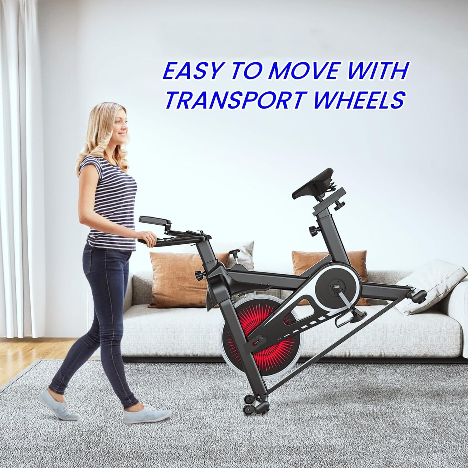 NAYSAYE Exercise Bike, Adjustable Stationary Bikes with Smartphone Mount, Professional Exercise Bike with Digital Pulse Display for Home and Office - Image 6