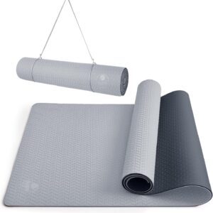 IUGA Yoga Mat Non Slip Anti-tear Pilates Mat Eco Friendly Hot Yoga Mats Thick for Workout & Exercise(72″x 24″x 6mm)