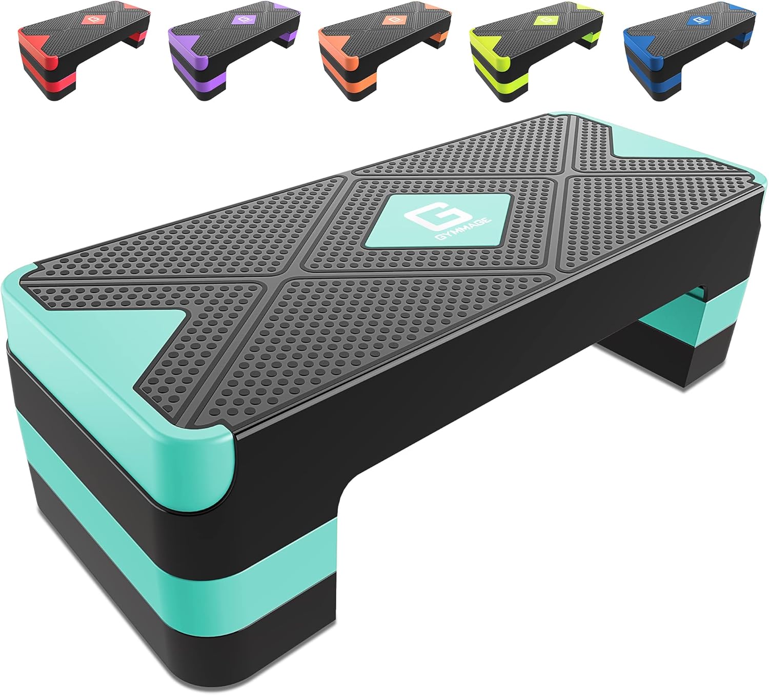 Aerobic Exercise Step, Adjustable Aerobic Stepper for Exercise, Workout Step Platform for Step Up, 26.5" Step Deck with 4” 6” 8” Adjustable Height Risers, Women Home Gym Cardio Fitness