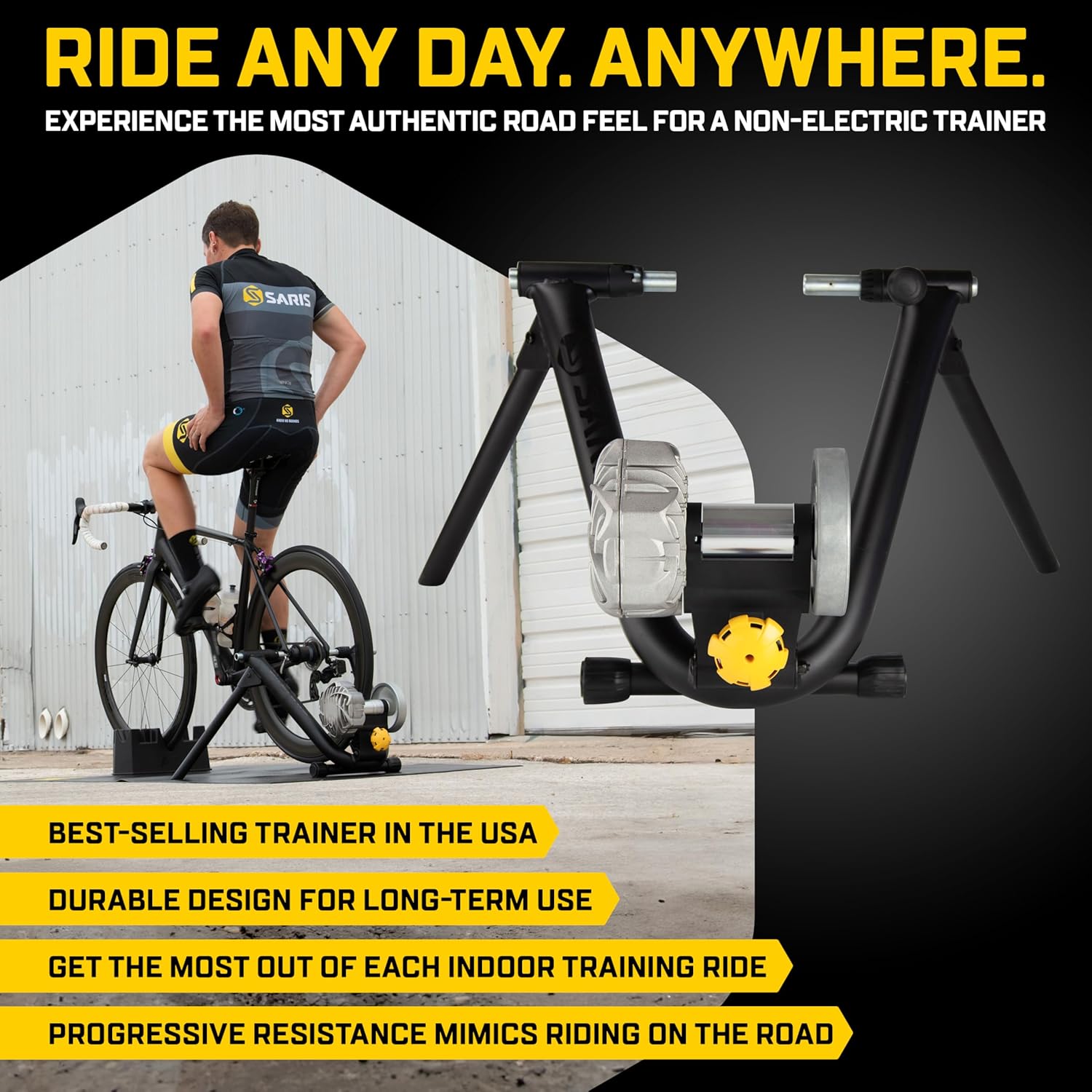 Saris Fluid2 Indoor Bike Trainer, Smart Equipped Option, Fits Road and Mountain Bikes, Compatible with Zwift App - Image 2