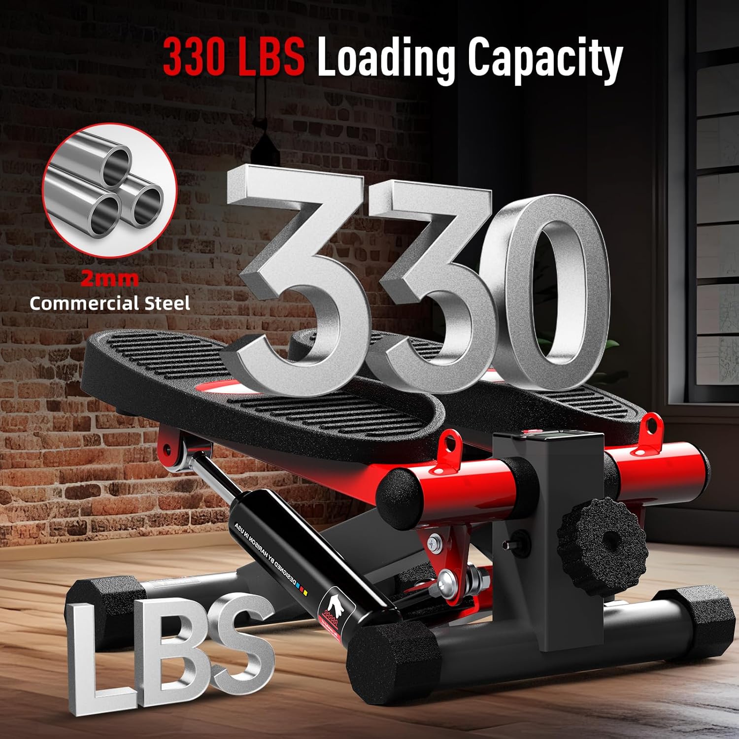 HARISON Mini Steppers for Exercise, Stair Stepper with LCD Monitor 300LBS Capacity, Portable Under Desk Stepper for Home Workout - Image 2