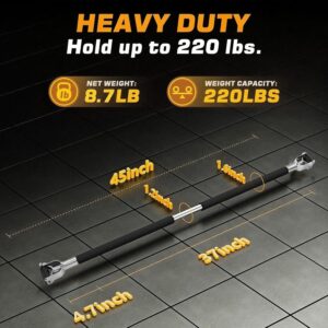 Dumbbell Barbell Converter Bar Set, Adjustable Dumbbell Converter for Home Gym, Compatible with Most Dumbbells Including BowFlex, All-Steel Bar, Supports Up to 220 lbs for Weight Lifting