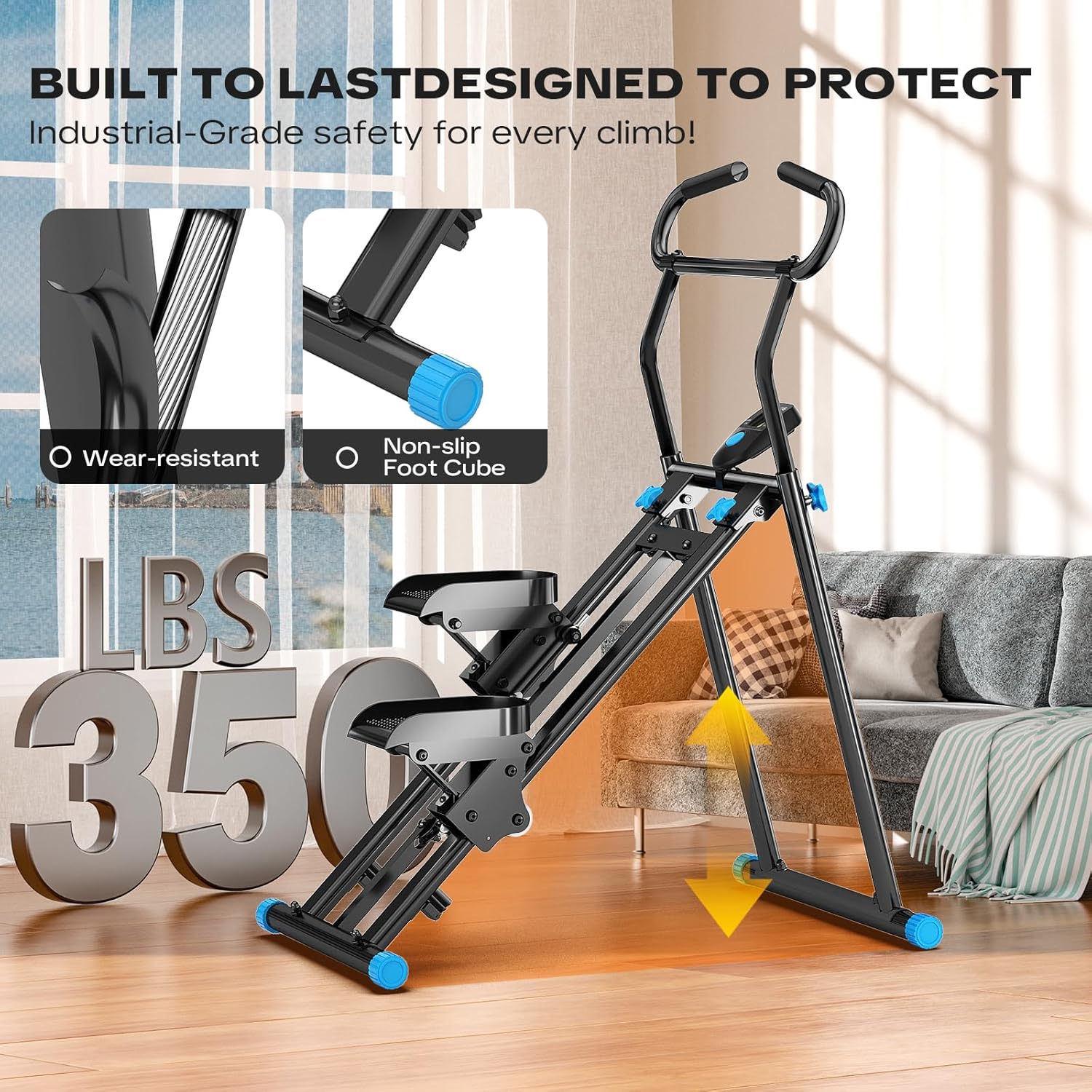 Stair Stepper for Home Gym, 2025 Upgrade Stair Climber w/ 3-Level Resistance & Height, Non-Slip Pedals, Digital Tracker & Phone Holder Home Exercise Machine for Women Men - Image 3