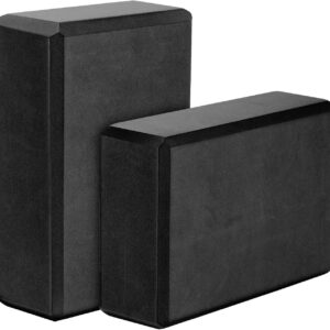 MoKo Thin Yoga Blocks 2 Pack, 9″ x 6″ x 3″ High Density EVA Foam Yoga Block Exercise Bricks, Eco Friendly & Lightweight, Increase Flexibility & Balance, Great for Stretching & Holding Poses
