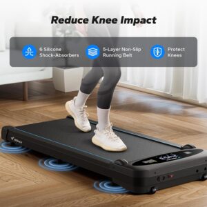 MERACH Walking Pad, 2.75HP Quiet Under Desk Treadmills for Home, Portable Walking Treadmill with Magnetic Remote Control, LED Display, APP