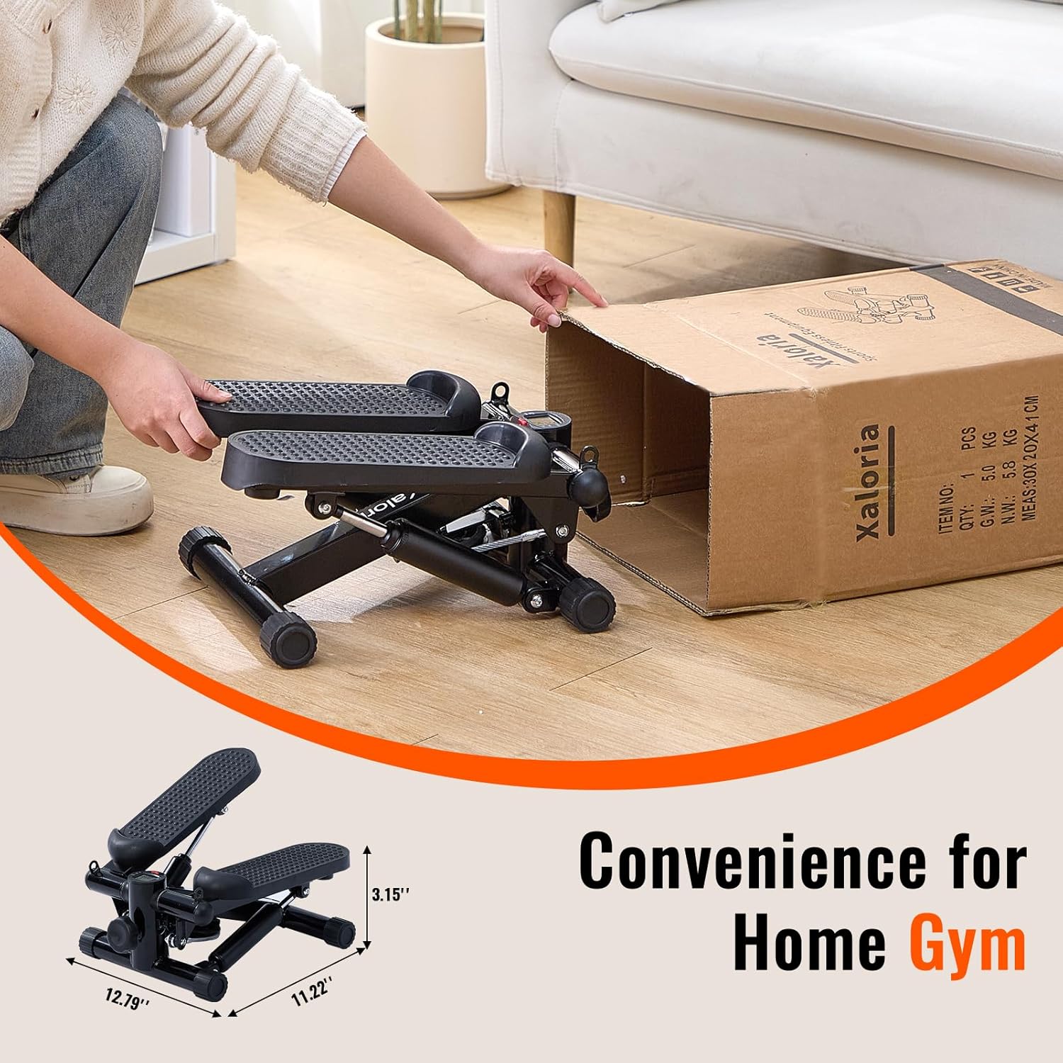 Mini Stair Stepper Machine with Resistance Bands – Portable Cardio Workout Equipment for Home Gym, Fitness Stepper with LCD Display – Compact & Quiet - Image 7