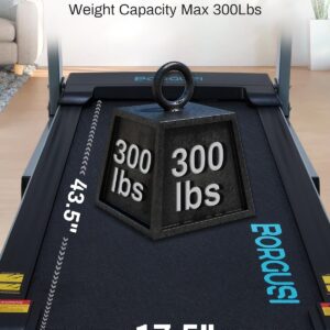 Auto Incline Treadmill with 300 LBS Capacity, 17.5″ Wide 3 HP Folding Electric Treadmill Max 8.5 MPH Speed, Running Machine with Bluetooth Speaker & LCD Display for Home Use