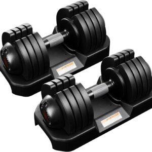 Adjustable Dumbbells Set of 2,Free Weights Dumbbells Set,52 lbs pair for Men/Women Gym Equipment for Home Strength Training Equipment
