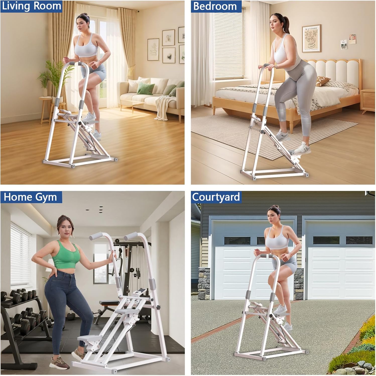 Foldable Stair Stepper for Home Gym Exercise, Vertical Stair Climber Exercise Machine with Adjustable Handlebar & Pedals, Compact Full Body Cardio Workout Equipment - Image 9