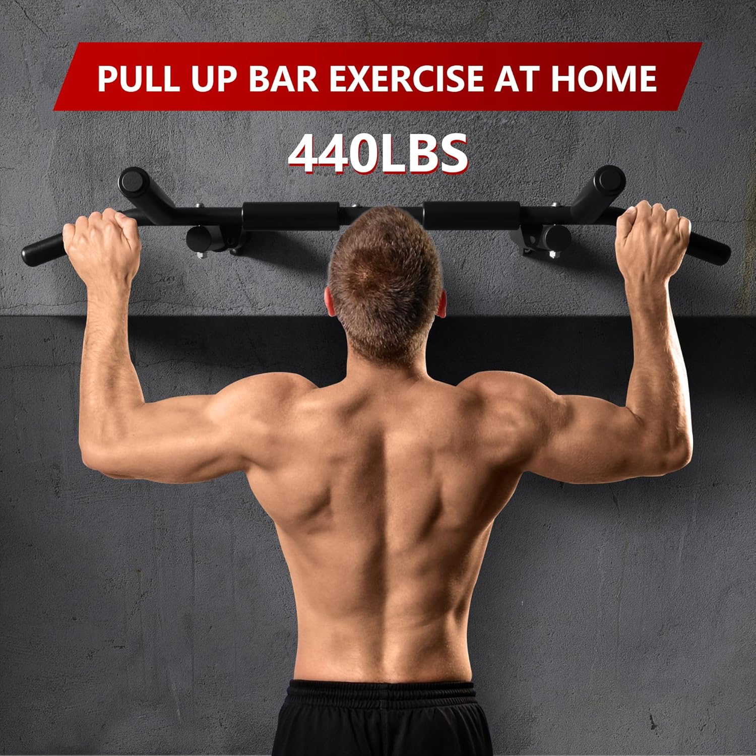 ONETWOFIT Wall Mounted Pull Up Bar, 2 in 1 Pull Up and Dip Bar Station Space Saving Multifunctional Wall Mount Chin Up Bar Indoor Outdoor Strength Training Home Gym Equipment - Image 6
