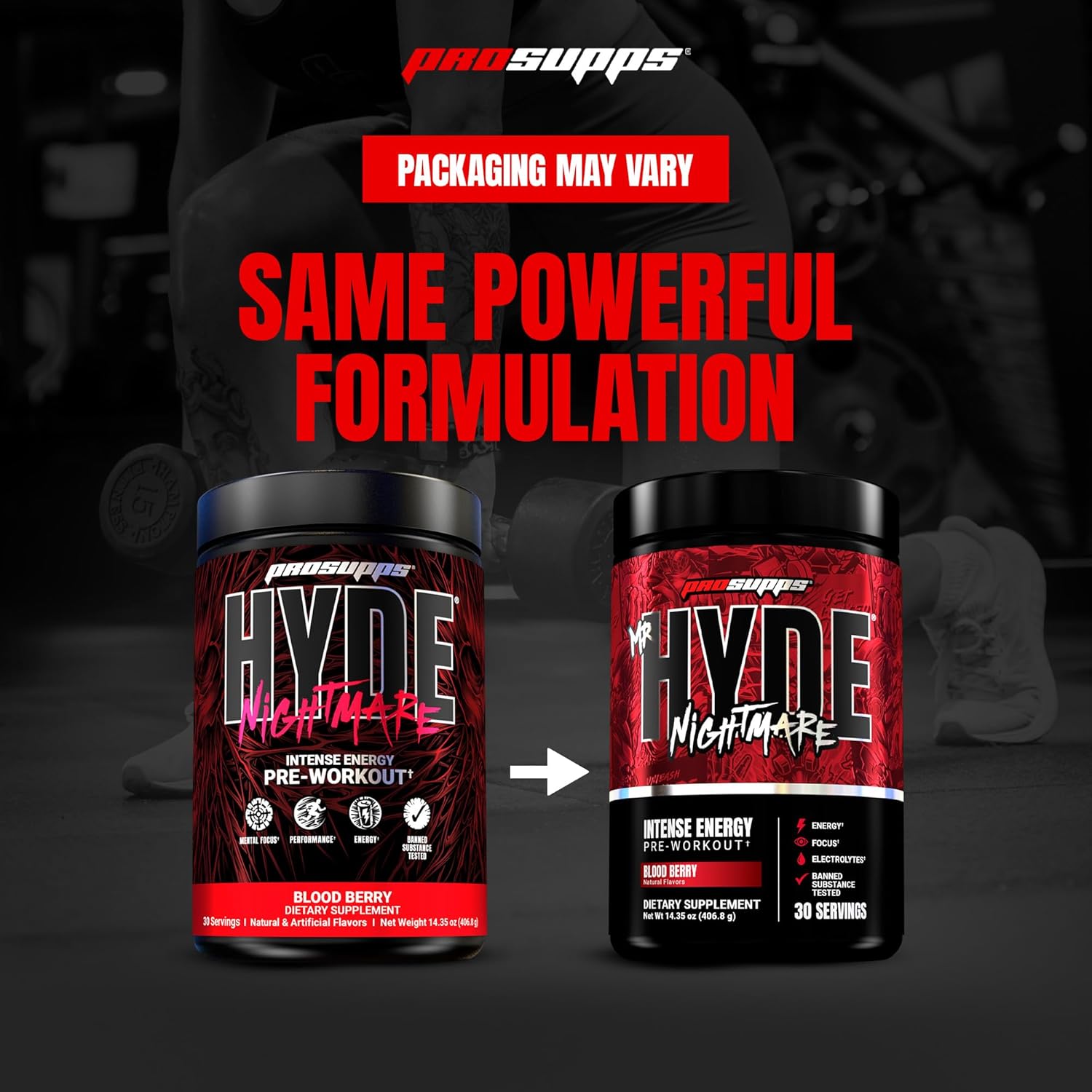 PROSUPPS Mr. Hyde Nightmare Pre Workout Powder with Caffeine & Beta Alanine - Preworkout for Intense Energy, Mental Focus & Performance - Gym & Fitness Supplements (Blood Berry, 30 Servings) - Image 7