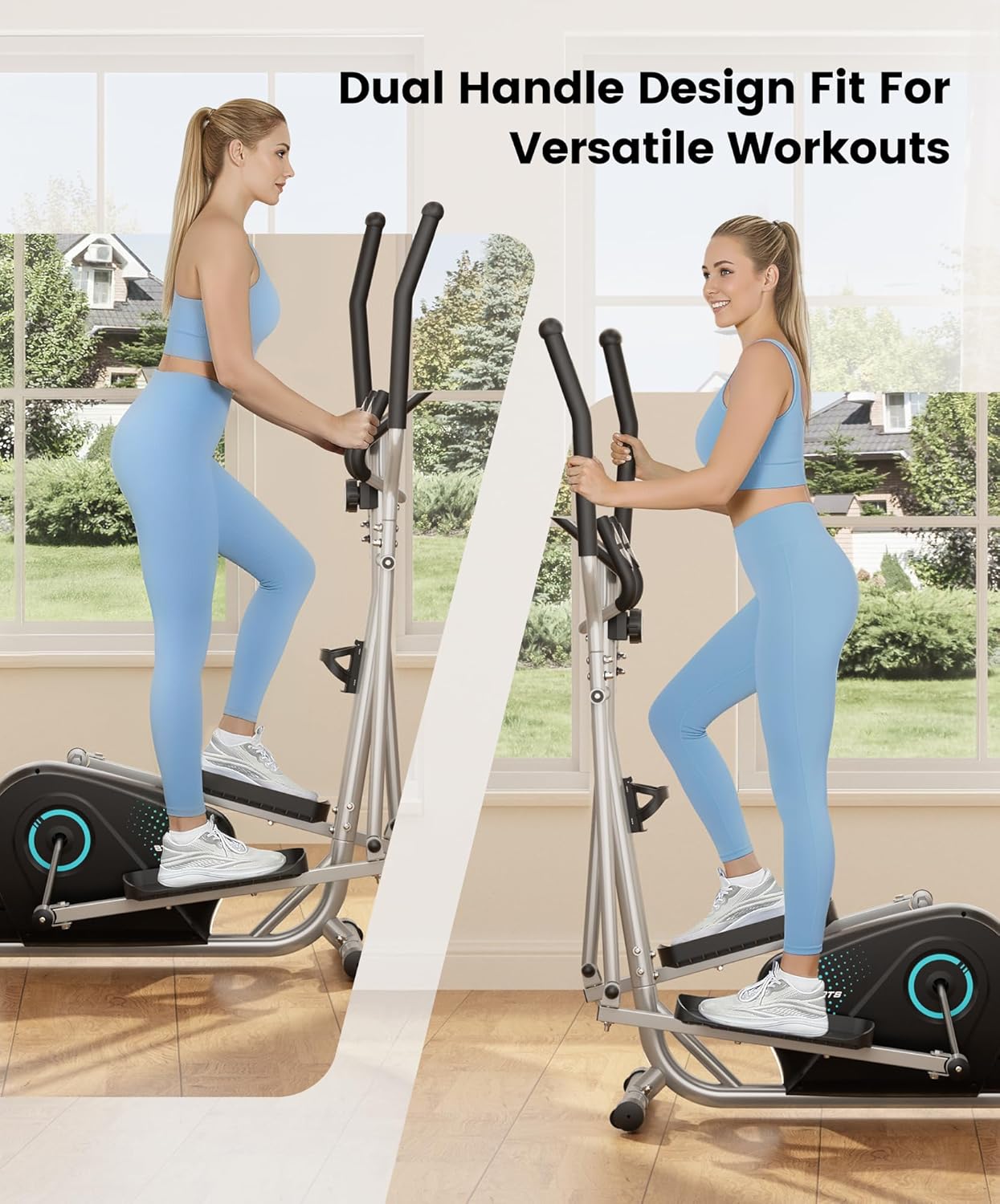 THERUN Elliptical Machine, Ultra-Quiet Elliptical Exercise Machine for Home, 6KG Flywheel Elliptical Trainer, 16 Resistance Levels Elliptical Training Machines w/Pulse Sensor, LCD Monitor - Image 7