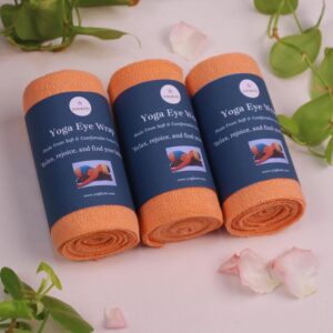 Yogikuti Yoga Eye Wrap Set of Three, Yoga Eye Pillow, Cotton Eye Pillows for Sleeping & Meditation, Soothing Eye Masks for Headache Relief & Best Relaxation Gift