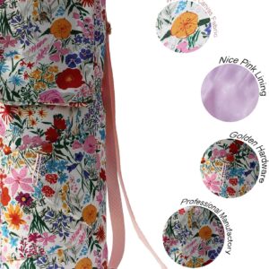 ESVAN Yoga Mat Bag with Multi Pockets Drawstring Yoga Mat Carrier Pilates Exercise Multi-Functional Storage Bag