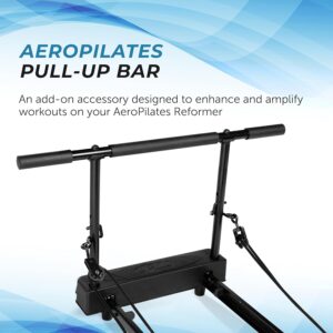 AeroPilates by Stamina 55-0012 Sturdy Steel Frame Pull Up Bar Pulley Riser Pilates Reformer Attachment with Padded Grip for Upper Body Exercise, Black