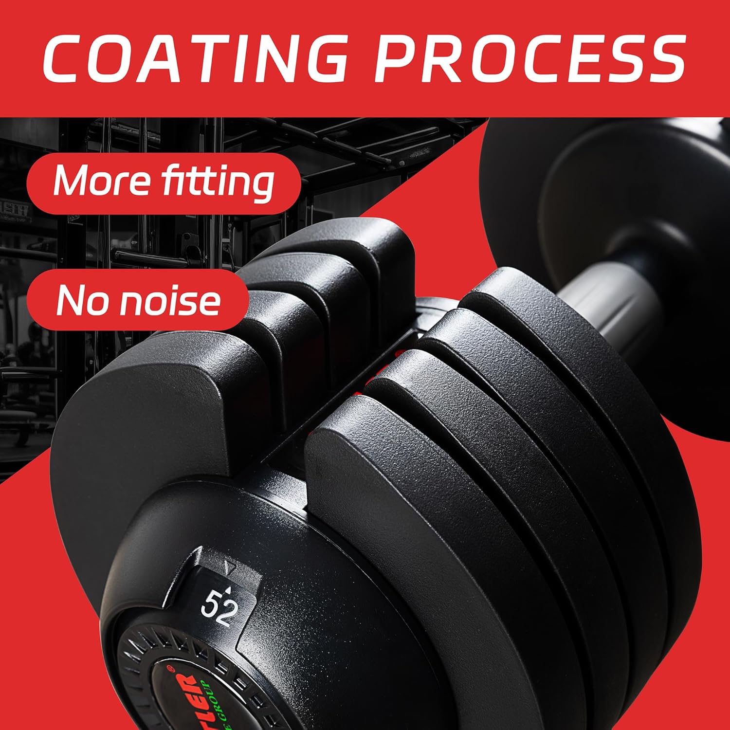 52LBS Single/Pair Adjustable Dumbbells Set Premium Rubber Coated Dumbbell Set with Secure Locking Mechanism for Safe & Customizable Strength Training - Image 6