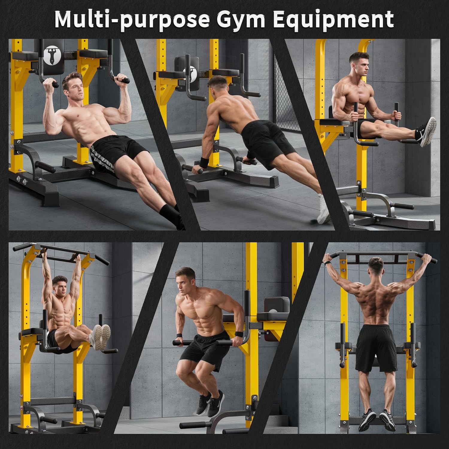 SogesPower Multi-Function Power Tower Pull Up Bar Station Pull Up Dip Station for Home Gym, Adjustable Height Pull Up Bar Stand Dip Bar Strength Training Workout Equipment - Image 7