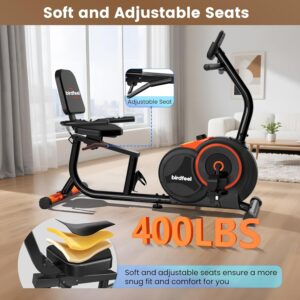 Recumbent Exercise Bike for Home,Recumbent Stationary Bikes for Adults & Seniors,Load Capacity of 400 pounds