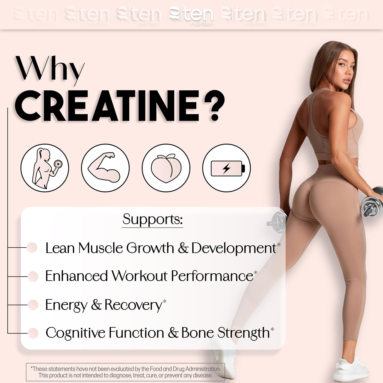 New - Creatine + Collagen for Women – Supports Lean Muscle Growth & Development, Booty Gain, Energy & Recovery – 5g Creatine Monohydrate Plus 5000mg Collagen Peptides Combo – Unflavored, 30 Servings - Image 4