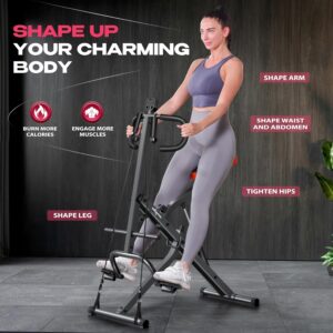 BODY RHYTHM Squat Machine for Home Gym, Squat Assist Trainer, Rowing Machine for Full Body Workout, 220 LBS Loading Capacity
