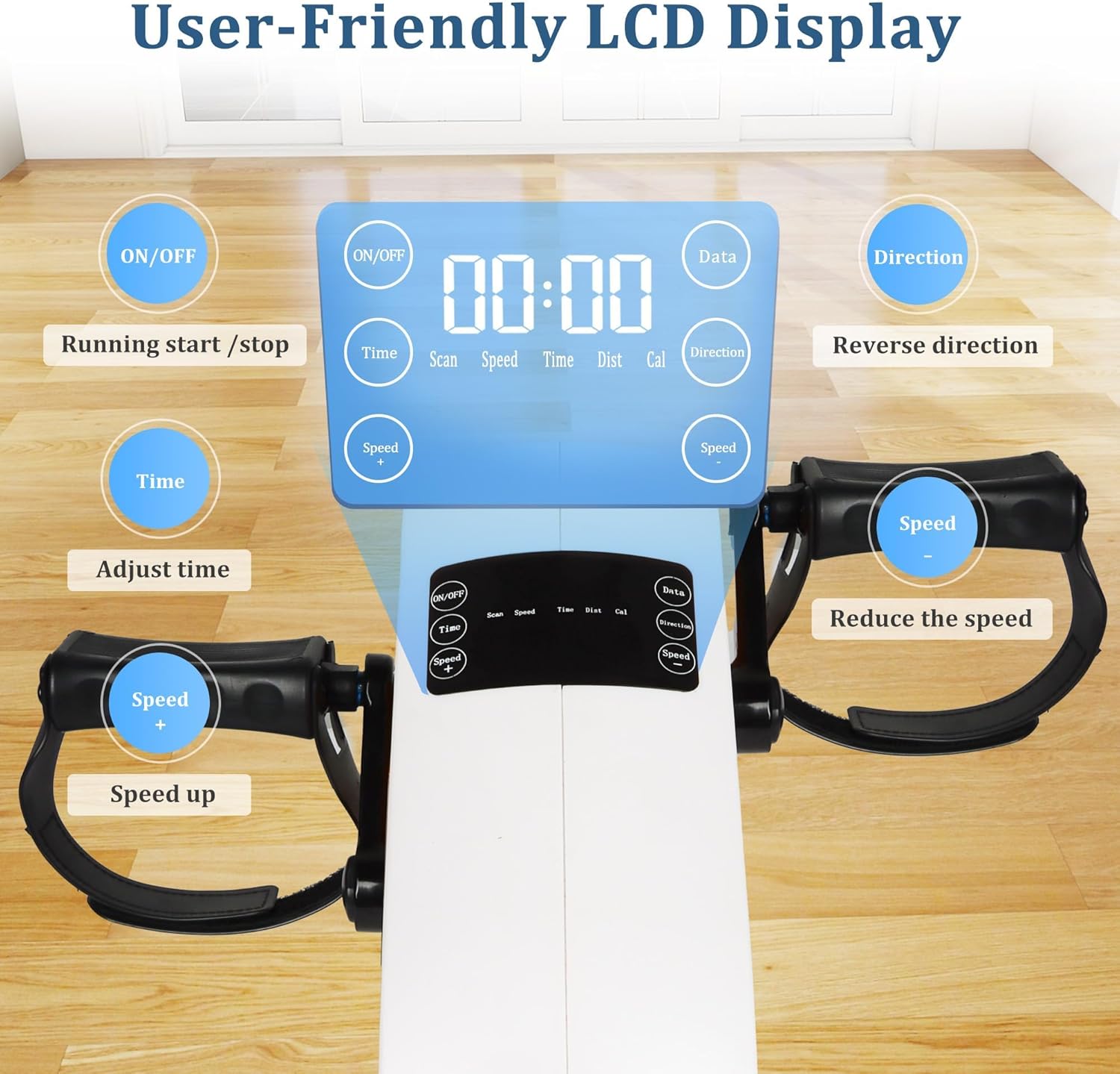 Electric Pedal Exercise Bike with Leg Support, Physical Therapy Exercise Pedal Exerciser Assist Leg, Knee, Foot, Arm Recovery Equipment for Home, Office Elderly - Image 2