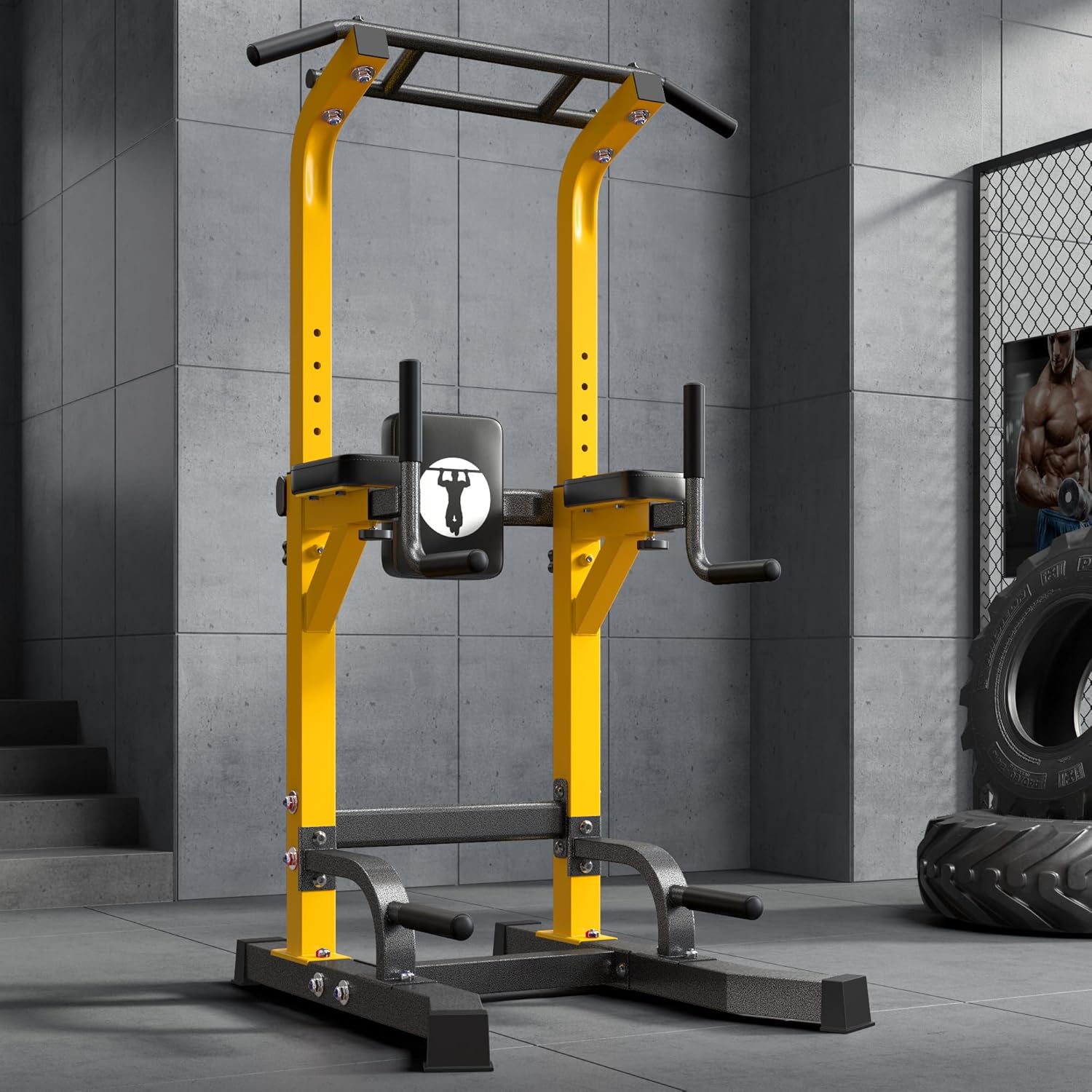 SogesPower Multi-Function Power Tower Pull Up Bar Station Pull Up Dip Station for Home Gym, Adjustable Height Pull Up Bar Stand Dip Bar Strength Training Workout Equipment - Image 8