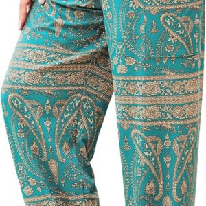 QIANXIZHAN Women’s Harem Pants, Hippie Palazzo Pants Boho Joggers Yoga Clothes with Pockets