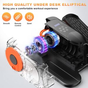 Mini Under Desk Elliptical Machine Low Impact Electric Leg Exerciser As Seen on TV While Sitting for Seniors with Non-Slip Mat Quiet & Portable for Home and Office