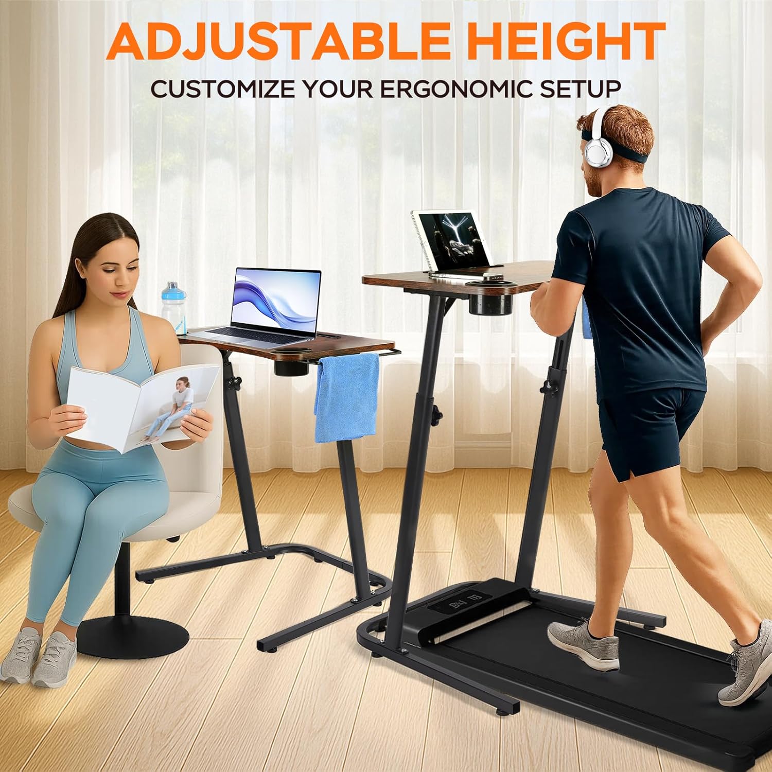 VTORY Treadmill Desk – Adjustable Desk for Walking Pad, Stable & Heavy-Duty Height 30"-47", Portable Walking Pad Desk Table Stand for Home Office & Work with Installation Guide - Image 4