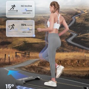 Walking Pad Treadmill with Incline, 4 in 1 Under Desk Treadmills for Home Office, 2.5HP Low Noise 265LB Capacity Portable Treadmill with Remote Control for Walking Jogging Running