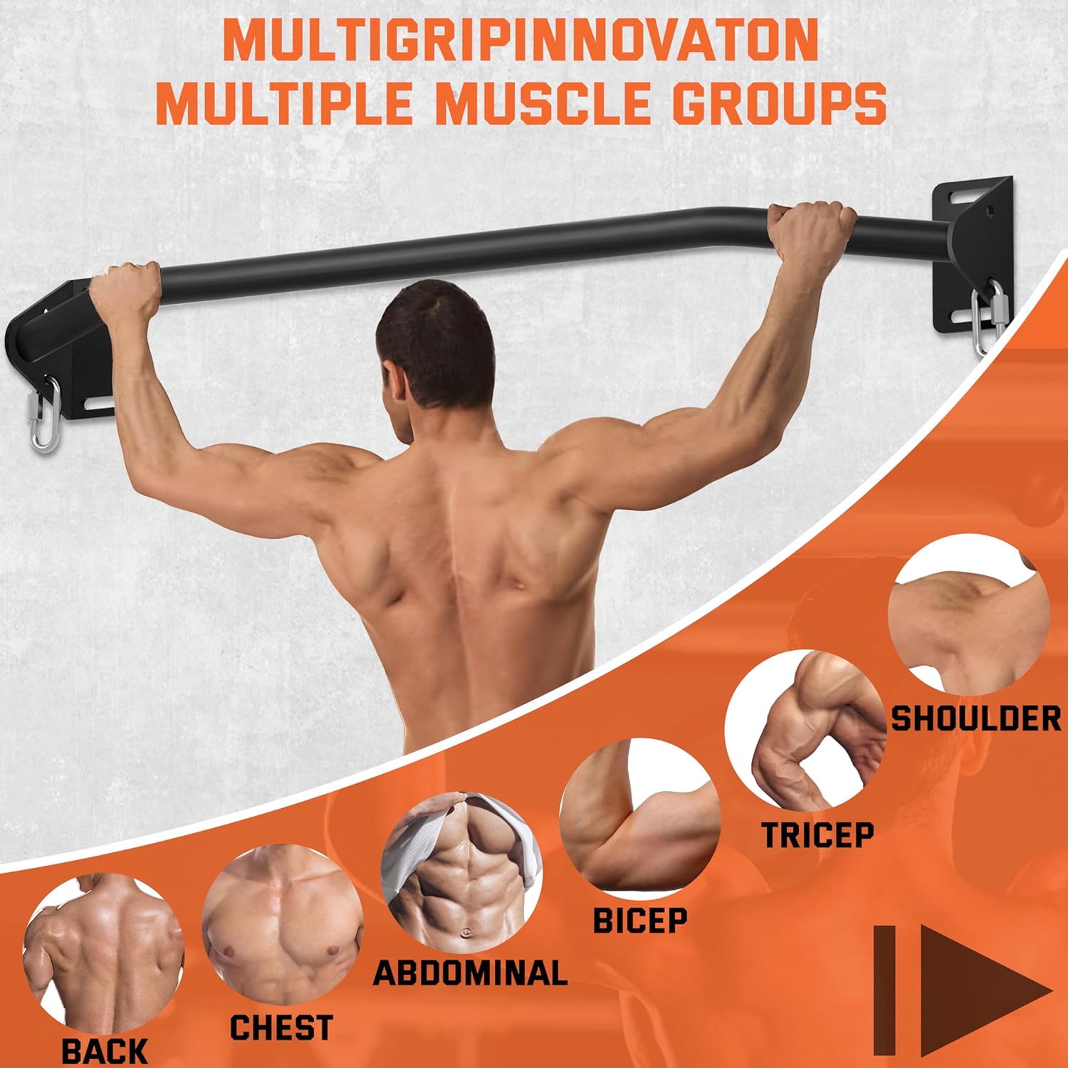 Pull Up Bar Wall Mounted-Heavy Duty Joist Mounted Pull Up Bar-Premium Strength Training Pull-Up Bars-Fast and Easy Installation for Home and Garage Use,Supports up to 600 Lbs - Image 7
