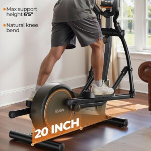 Niceday Elliptical Machine, Elliptical Exercise Machine for Home with Hyper-Quiet Magnetic Driving System, Elliptical Trainer with 15.5IN-20IN Stride, 16 Resistance Levels, 500LBS Loading Capacity