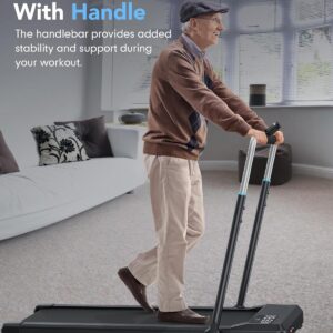 WELLFIT Folding Treadmills with 10% Incline, Under Desk Walking Pad 360lbs Weight Capacity, Treadmill for Home Office with Handle Bar, 3 in 1 Smart Treadmill Work with KINOMAP No Assembly Easy to Move