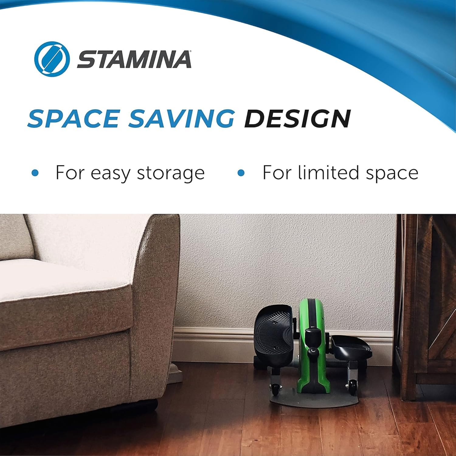 Stamina Inmotion Compact Strider Foot Exercise Machine - Under Desk Elliptical - Standing or Seated Elliptical Fitness Equipment - Image 7