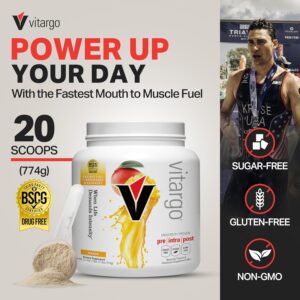 Vitargo Carbohydrate Powder | Feed Muscle Glycogen 2X Faster | 1 LB Mango Pre Workout & Post Workout Recovery Powder| Carb Supplement for Recovery, Endurance, Gain Muscle Mass