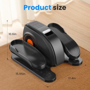 Under Desk Elliptical Machine with Remote Control, Electric Ellipse Leg Exerciser for Seniors Adults Home, 12 Adjustable Speeds, Silent Portable Seated Pedal Exerciser, LED Monitor, Fully Assembled