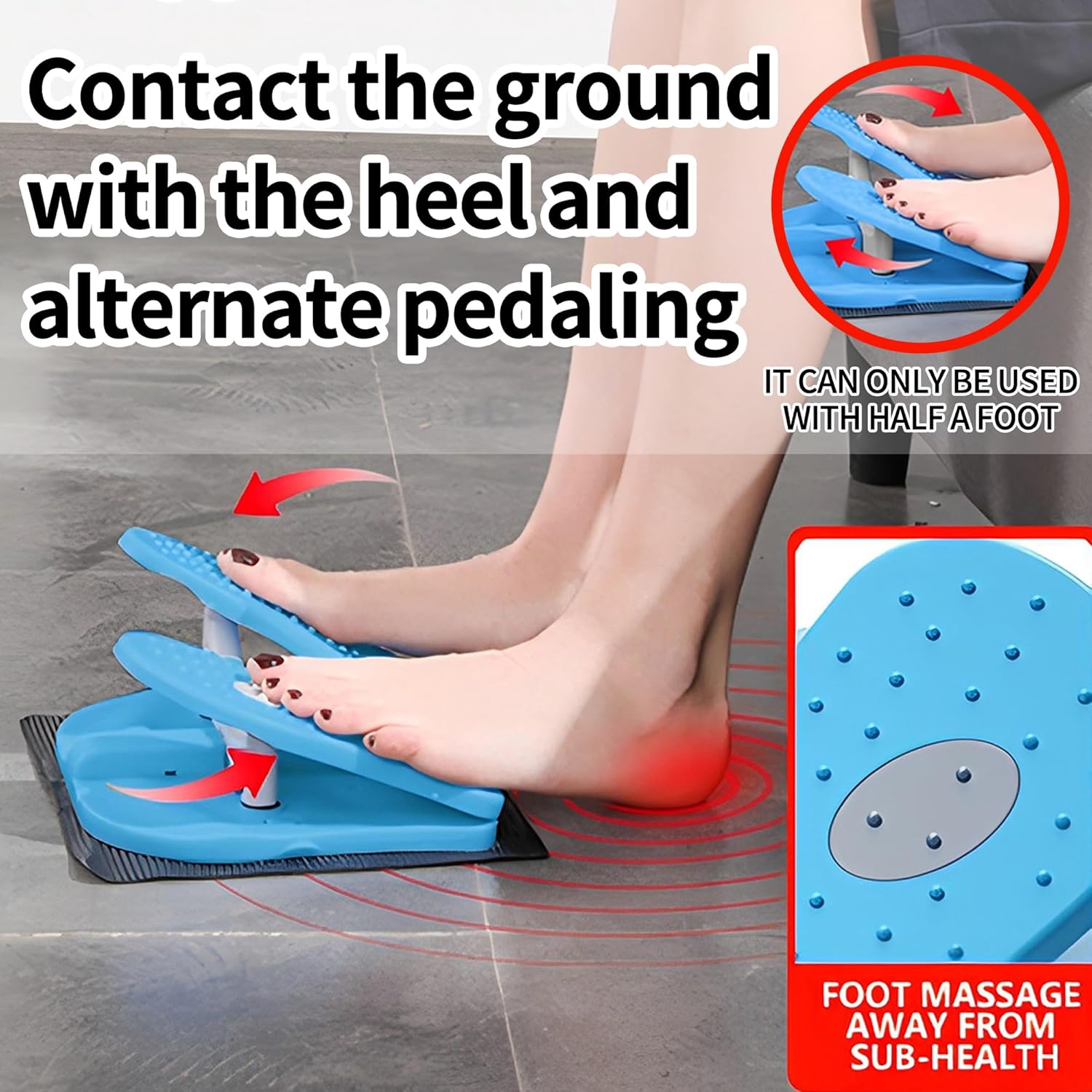 Foldable Leg Exerciser: Portable Foot Pedal Exerciser for Seniors Under Desk Foot Pedal Exerciser Stepper Exercise for Leg Muscles Relieves Varicose Veins Physical Therapy Aid - Image 5