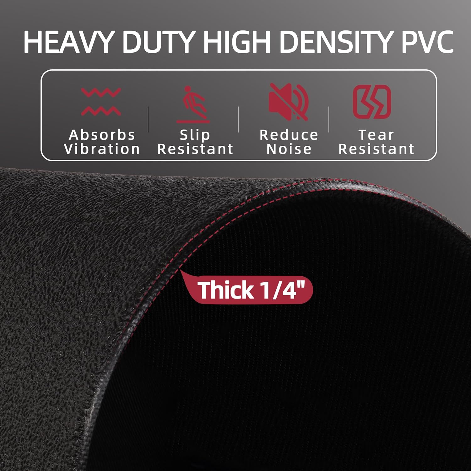 Fitvids High Density Home Gym Treadmill Exercise Bike Equipment Mat, 1/4" Thick, Multiple Sizes - Image 4