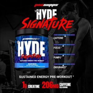 PROSUPPS Mr. Hyde Signature Pre Workout Powder with Creatine, Beta Alanine & Caffeine – Performance, Energy & Endurance – Clean Fitness & Gym Supplements for Men & Women (Blue Razz, 30 Servings)
