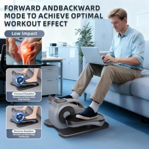 Under Desk Elliptical Machine, Electric Ellipse Leg Exerciser as Seen on Tv for Seniors with 12 Adjustable, Portable Quiet Elliptical Machine, Seated Pedal Exerciser with Remote Control
